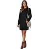 image:imageLYANER Womens Sweatshirt Dress Crewneck Long Sleeve Loose Fit Mini Sweat Shirt Dress with PocketsSolid Black