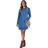 image:imageLYANER Womens Sweatshirt Dress Crewneck Long Sleeve Loose Fit Mini Sweat Shirt Dress with PocketsSolid Bright Blue