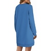 image:imageLYANER Womens Sweatshirt Dress Crewneck Long Sleeve Loose Fit Mini Sweat Shirt Dress with PocketsSolid Bright Blue