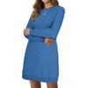 image:imageLYANER Womens Sweatshirt Dress Crewneck Long Sleeve Loose Fit Mini Sweat Shirt Dress with PocketsSolid Bright Blue