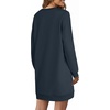 image:imageLYANER Womens Sweatshirt Dress Crewneck Long Sleeve Loose Fit Mini Sweat Shirt Dress with PocketsSolid Dark Blue