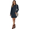 image:imageLYANER Womens Sweatshirt Dress Crewneck Long Sleeve Loose Fit Mini Sweat Shirt Dress with PocketsSolid Dark Blue