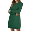 image:imageLYANER Womens Sweatshirt Dress Crewneck Long Sleeve Loose Fit Mini Sweat Shirt Dress with PocketsSolid Dark Green