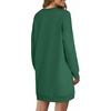 image:imageLYANER Womens Sweatshirt Dress Crewneck Long Sleeve Loose Fit Mini Sweat Shirt Dress with PocketsSolid Dark Green