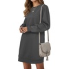image:imageLYANER Womens Sweatshirt Dress Crewneck Long Sleeve Loose Fit Mini Sweat Shirt Dress with PocketsSolid Grey