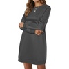 image:imageLYANER Womens Sweatshirt Dress Crewneck Long Sleeve Loose Fit Mini Sweat Shirt Dress with PocketsSolid Grey