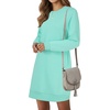 image:imageLYANER Womens Sweatshirt Dress Crewneck Long Sleeve Loose Fit Mini Sweat Shirt Dress with PocketsSolid Mint Green