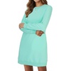 image:imageLYANER Womens Sweatshirt Dress Crewneck Long Sleeve Loose Fit Mini Sweat Shirt Dress with PocketsSolid Mint Green