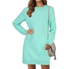 image:imageLYANER Womens Sweatshirt Dress Crewneck Long Sleeve Loose Fit Mini Sweat Shirt Dress with PocketsSolid Mint Green