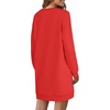 image:imageLYANER Womens Sweatshirt Dress Crewneck Long Sleeve Loose Fit Mini Sweat Shirt Dress with PocketsSolid Red