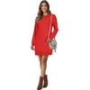 image:imageLYANER Womens Sweatshirt Dress Crewneck Long Sleeve Loose Fit Mini Sweat Shirt Dress with PocketsSolid Red