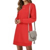 image:imageLYANER Womens Sweatshirt Dress Crewneck Long Sleeve Loose Fit Mini Sweat Shirt Dress with PocketsSolid Red