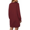 image:imageLYANER Womens Sweatshirt Dress Crewneck Long Sleeve Loose Fit Mini Sweat Shirt Dress with PocketsWine Red