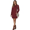 image:imageLYANER Womens Sweatshirt Dress Crewneck Long Sleeve Loose Fit Mini Sweat Shirt Dress with PocketsWine Red