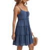 image:imageLYANER Womens Swiss Dot Spaghetti Strap Tie Smocked Tiered Flowy Beach Vacation Mini SundressDark Blue