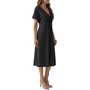 image:imageLYANER Womens Tie Front Deep V Neck Ruffle Short Sleeve A Line Sexy Midi DressBlack