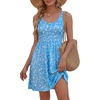 image:imageLYANER Womens Floral Print Sleeveless Ruffle Flowy A Line Beach Vacation Mini SundressAzure