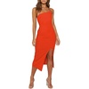 image:imageLYANER Womens Spaghetti Straps Split Slit Hem Sleeveless Bodycon Cocktail Party Midi DressOrange