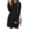 image:imageLYANER Womens Sweatshirt Dress Crewneck Long Sleeve Loose Fit Mini Sweat Shirt Dress with PocketsSolid Black