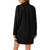 image:imageLYANER Womens Casual Button Down Shirt Dress Collared V Neck Long Sleeve Mini DressesBlack