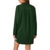 image:imageLYANER Womens Casual Button Down Shirt Dress Collared V Neck Long Sleeve Mini DressesDark Green