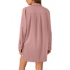 image:imageLYANER Womens Casual Button Down Shirt Dress Collared V Neck Long Sleeve Mini DressesDust Pink