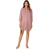 image:imageLYANER Womens Casual Button Down Shirt Dress Collared V Neck Long Sleeve Mini DressesDust Pink