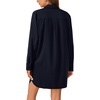 image:imageLYANER Womens Casual Button Down Shirt Dress Collared V Neck Long Sleeve Mini DressesNavy Blue
