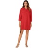 image:imageLYANER Womens Casual Button Down Shirt Dress Collared V Neck Long Sleeve Mini DressesRed