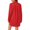 image:imageLYANER Womens Casual Button Down Shirt Dress Collared V Neck Long Sleeve Mini DressesRed