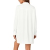 image:imageLYANER Womens Casual Button Down Shirt Dress Collared V Neck Long Sleeve Mini DressesSolid White