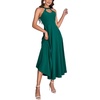 image:imageLYANER Womens Halter Off Shoulder Sleeveless Zipper Back High Waist Split Hem Long DressDark Green