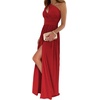 image:imageLYANER Womens One Shoulder High Split Cutout Sleeveless Elegant Cocktail Maxi Dress Red Large