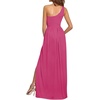 image:imageLYANER Womens One Shoulder High Split Sleeveless Ruched Cocktail Sexy Maxi Long Dress Rose Small