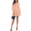 image:imageLYANER Womens Polka Dots Square Neck A line Long Sleeve Swiss Dots Mini DressLight Orange