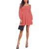 image:imageLYANER Womens Polka Dots Square Neck A line Long Sleeve Swiss Dots Mini DressWatermelon Red