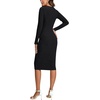 image:imageLYANER Womens Ribbed Knit Slim Fit Crewneck Long Sleeve Casual Fall Bodycon Midi Dress Black XLarge