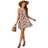 image:imageLYANER Womens Shirred Ruffle A Line Spaghetti Strap Sleeveless Mini Slip DressCaramel