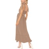image:imageLYANER Womens Spaghetti Strap Square Neck Sleeveless High Waist Split Ruffle Hem Midi DressKhaki