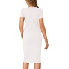image:imageLYANER Womens Summer Round Neck Short Sleeve Ribbed Knit Bodycon Pencil Midi DressWhite