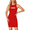 image:imageLYANER Womens Sexy Sleeveless Cut Out Ribbed Knit Bodycon Cute Mini Tank DressRed