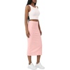 image:imageLYANER Womens 2 Piece Outfits Round Neck Crop Top and High Waisted Skirt Sets SuitPink