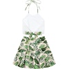 image:imageLYANER Womens 2 Piece Sets Summer Lace Halter Cami Crop Top and Mini Skirt Set Vacation Beach OutfitsLight Green