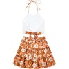 image:imageLYANER Womens 2 Piece Sets Summer Lace Halter Cami Crop Top and Mini Skirt Set Vacation Beach OutfitsOrange