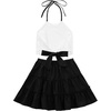 image:imageLYANER Womens 2 Piece Sets Summer Lace Halter Cami Crop Top and Mini Skirt Set Vacation Beach OutfitsSolid Black