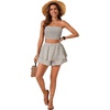 image:imageLYANER Womens 2 Piece Summer Outfits Boho Flora Print Crop Top Sleeveless Shirred Tube Top and Shorts SetsYellow