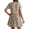 image:imageLYANER Womens Boho Print Short Sleeve V Neck Flowy A Line Beach Vacation Mini DressChampagne