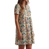 image:imageLYANER Womens Boho Print Short Sleeve V Neck Flowy A Line Beach Vacation Mini DressChampagne