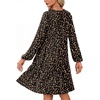image:imageLYANER Womens Casual Long Sleeve Dress Crewneck Button Long Sleeve Tiered Flowy ALine Mini DressDark Apricot Spots