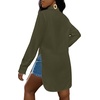 image:imageLYANER Womens Collar Neck Long Sleeve Button Down Shirts Sexy Split Hem Tops Long Blouse Shirt DressArmy Green